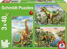 Puzzle - Abenteuer mit den Dinosauriern, 3 x 48 Teile