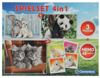 Spielset 4 in 1 - 3 Puzzle, 2 x 20 Teile, 1 x 100 Teile