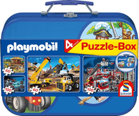 PLAYMOBIL® Puzzle im Metallkoffer, 2 x 60 Teile, 2 x 100 Teile